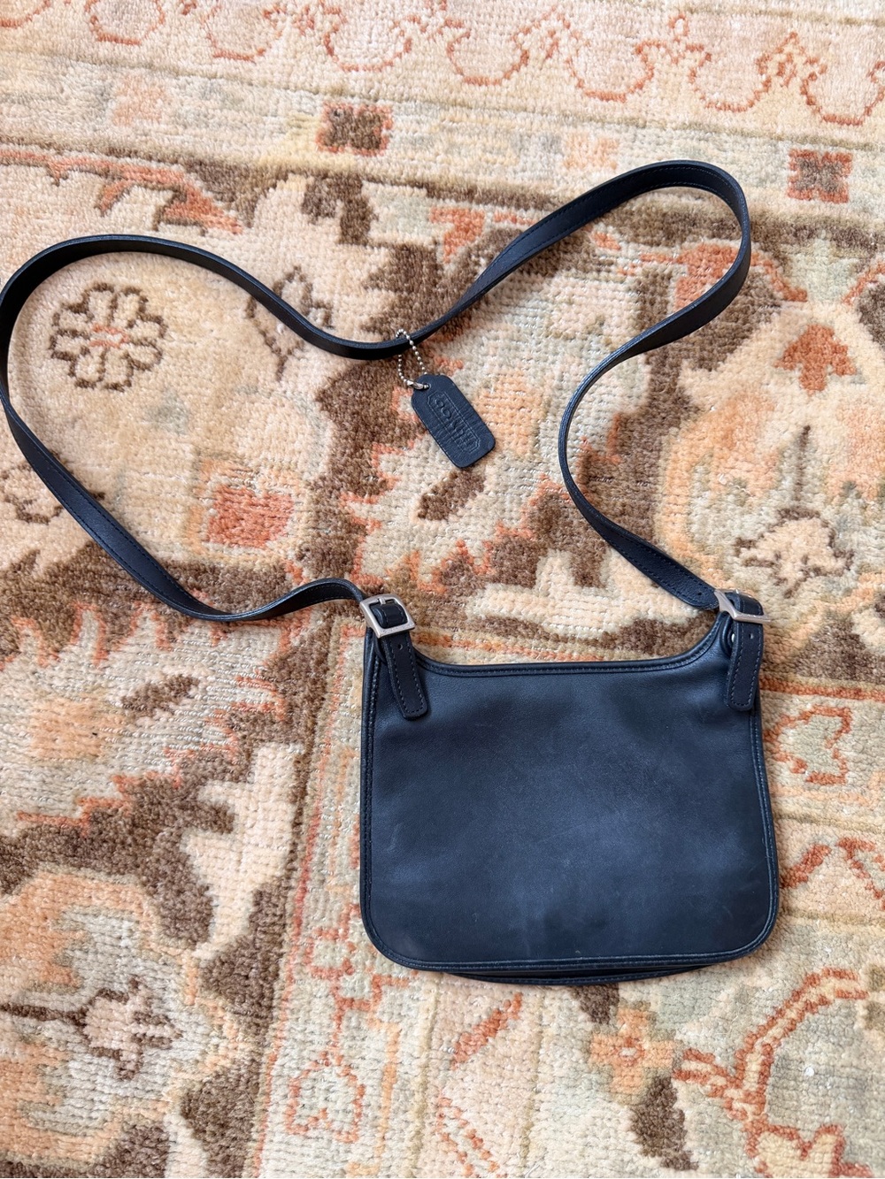 Vintage Coach Classic Leather Crossbody Bag in Black